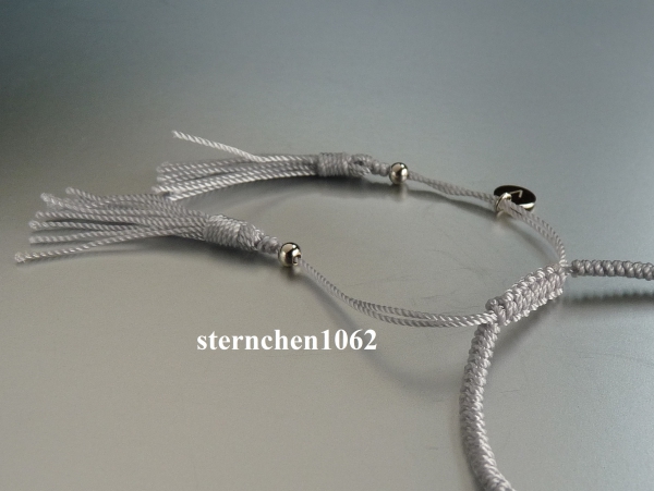 Textile bracelet * 925 silver * Tahiti Pearl * grey