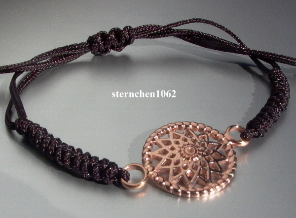 Dreamcatcher Bracelet * Steel rose ion plating * textile black * Star * 2,0 cm