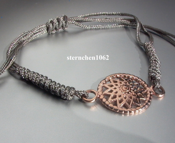 Dreamcatcher Bracelet * Steel rose ion plating * textile gray * Star * 2,0 cm