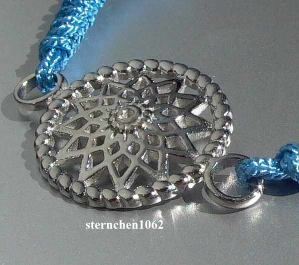 Traumfänger - Armband * Stahl * Textil blau * Stern * 2,0 cm