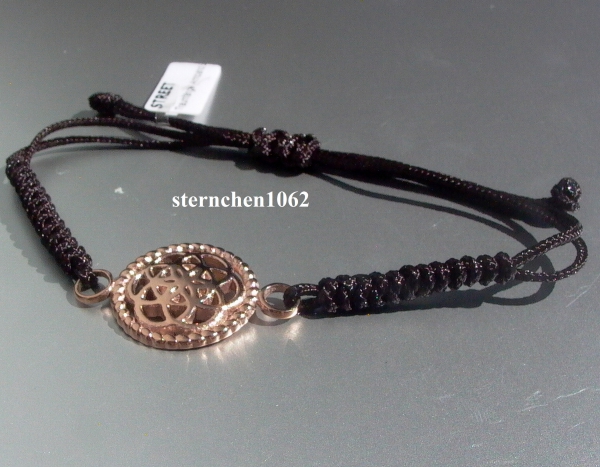 Dreamcatcher Bracelet * Textile Blackt * Flower * Steel rose  *
