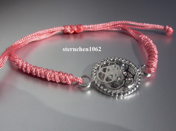 Dreamcatcher Bracelet * Steel * textile pink * Flower * 2,0 cm