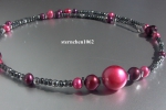 Hämatite Necklace with Sweetwater  Pearls, pink