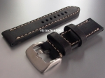 Barington * Lederband für Uhren * Uhrenarmband * Aeronautica * schwarz * 20 mm