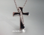 Necklace with crucifix pendant * 585 white gold * Brilliant