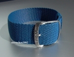Eulit * Perlon * Durchzugsband Uhrenarmband * Kristall * blau * 18 mm