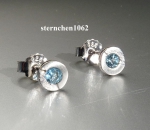 Ohrringe Ohrstecker * 925 Silber * Blauer Topas