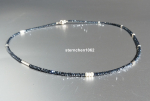 Einzelstück * Edelstein Kette * facettierter Spinell * Süsswasserperle * 925 Silber