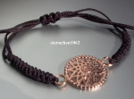 Traumfänger - Armband * Stahl rose Ionenplattiert * Textil schwarz * Stern * 2,0 cm